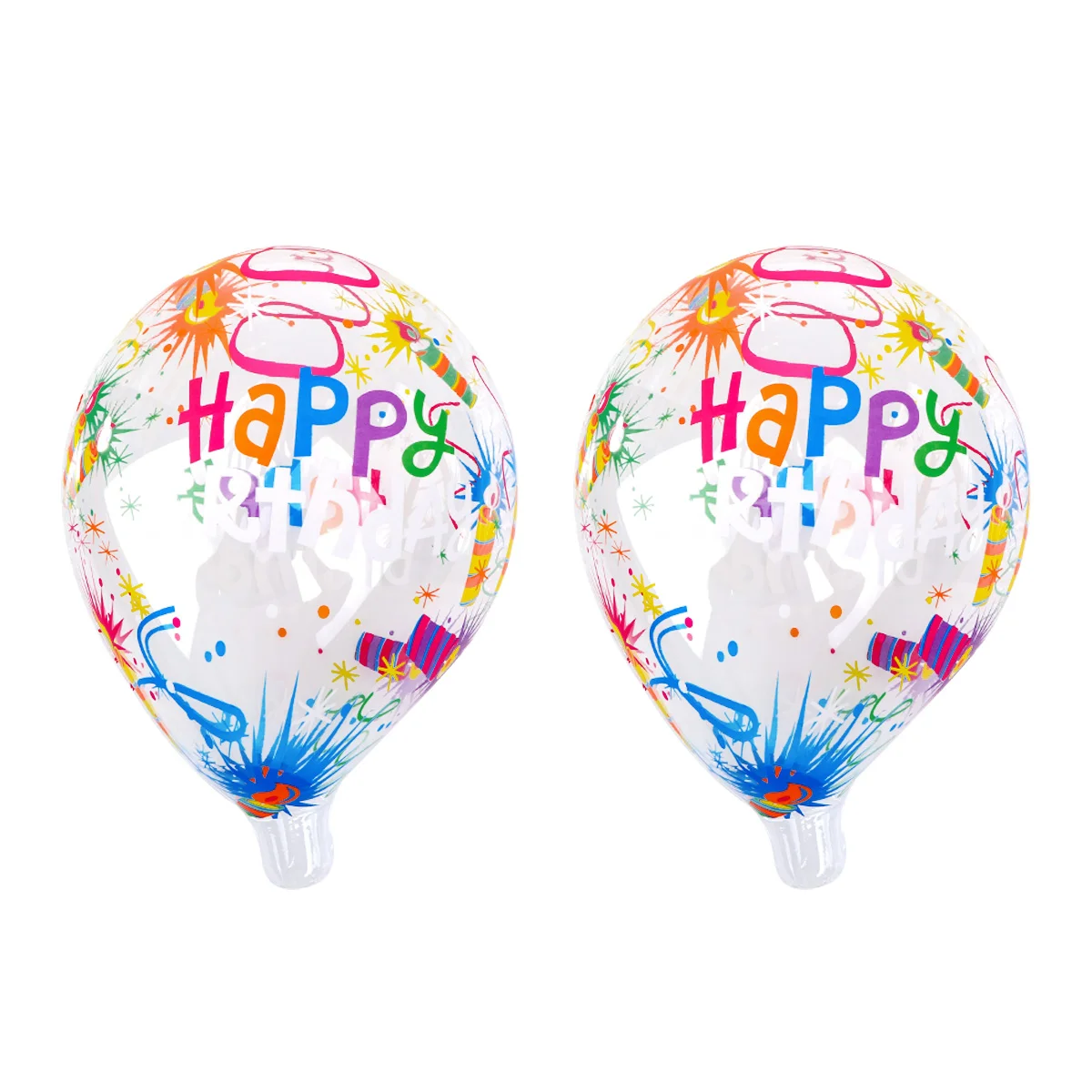 

2pcs Round Transparent Bobbleball Balloon Birthday Party Background Decoration
