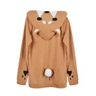 Толстовка Doge Muco, осенне-зимняя теплая толстовка с капюшоном, длинным рукавом, с 3D изображением собачьих ушей и хвоста