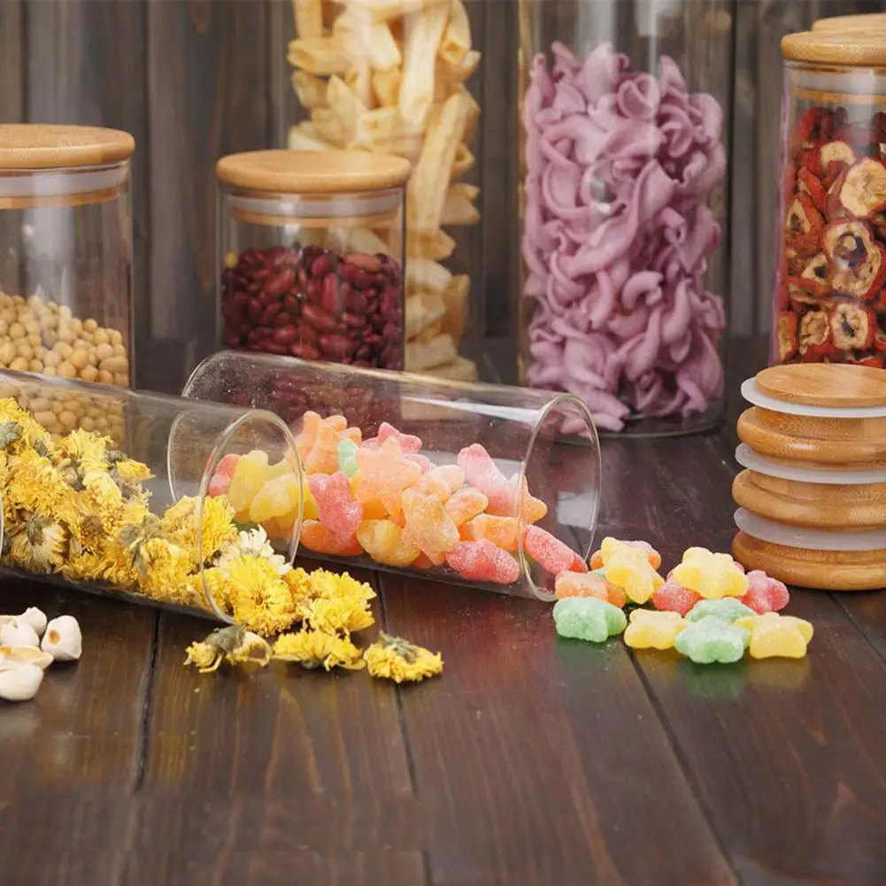Kitchen Storage Box Sealing Food Preservation Plastic Fresh Pot Container 4 Size Candy Glass Jars Tea | Дом и сад
