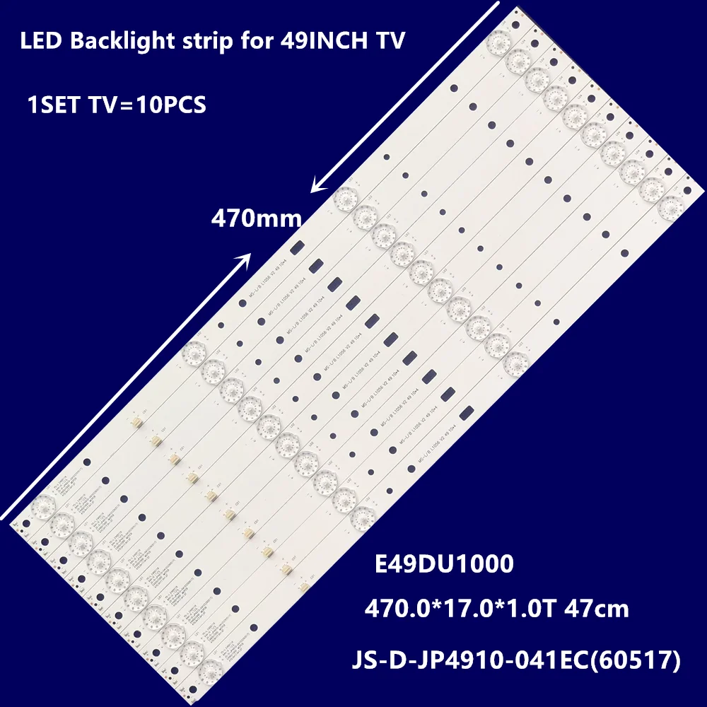 

10pcs LED Backlight strip for Lehua 49AX3000 JS-D-JP4910-041EC(60517) (71220) E49DU1000