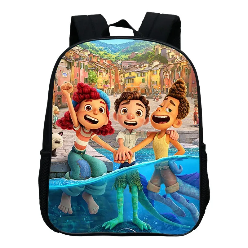 

30cm Disney Luca Pixar Fashion Cute Kindergarten School Backpacks For Girls Cartoon Printied Graphics School Bags Anime Backpack