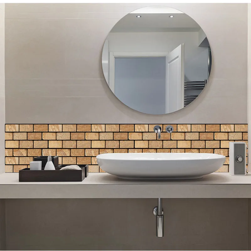 3D текстурированные кирпичные настенные Стикеры стерео пенопластовые обои