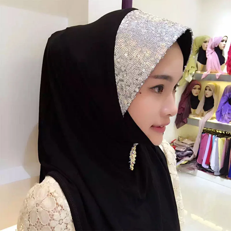 2019 Новый мусульманский головной платок с вышивкой блестками удобный костюм
