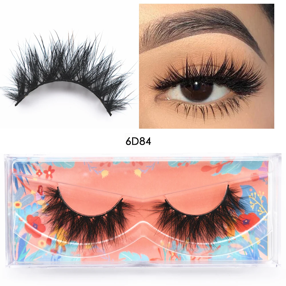 

6D84 Dramatic Round 3D Mink Lashes Fluffy Vegan Mink Lash 100% Cruelty-free Mink False Eyelashes Makeup Fake Eyelash 16mm Lash