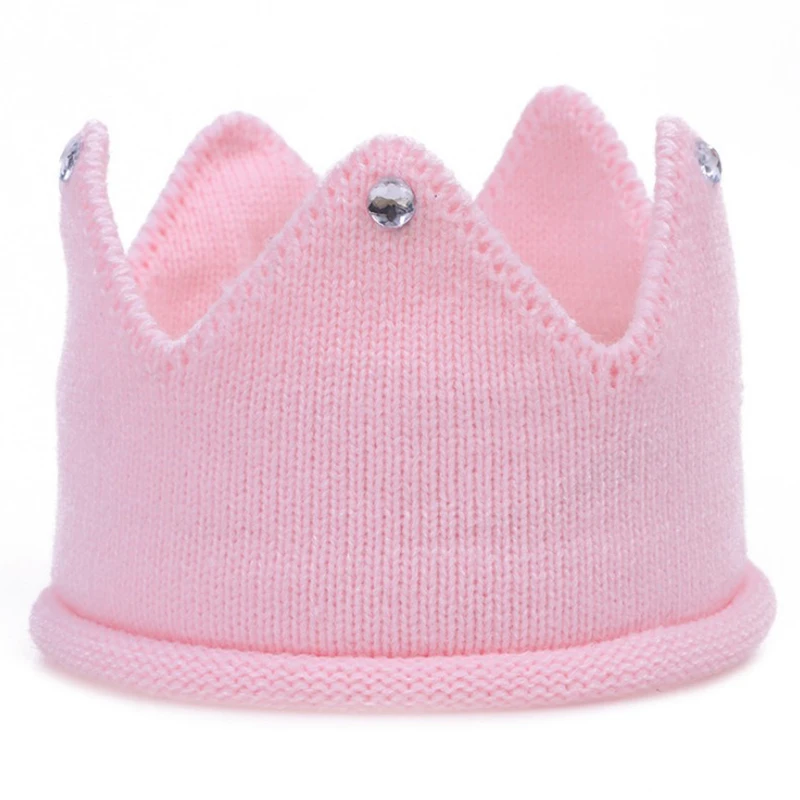 

Crown Baby Hat Knitted Cap Toddler Winter Hats for Princess Spring Knit Newborn Girl Boy Beanie Turban Casquette Enfant