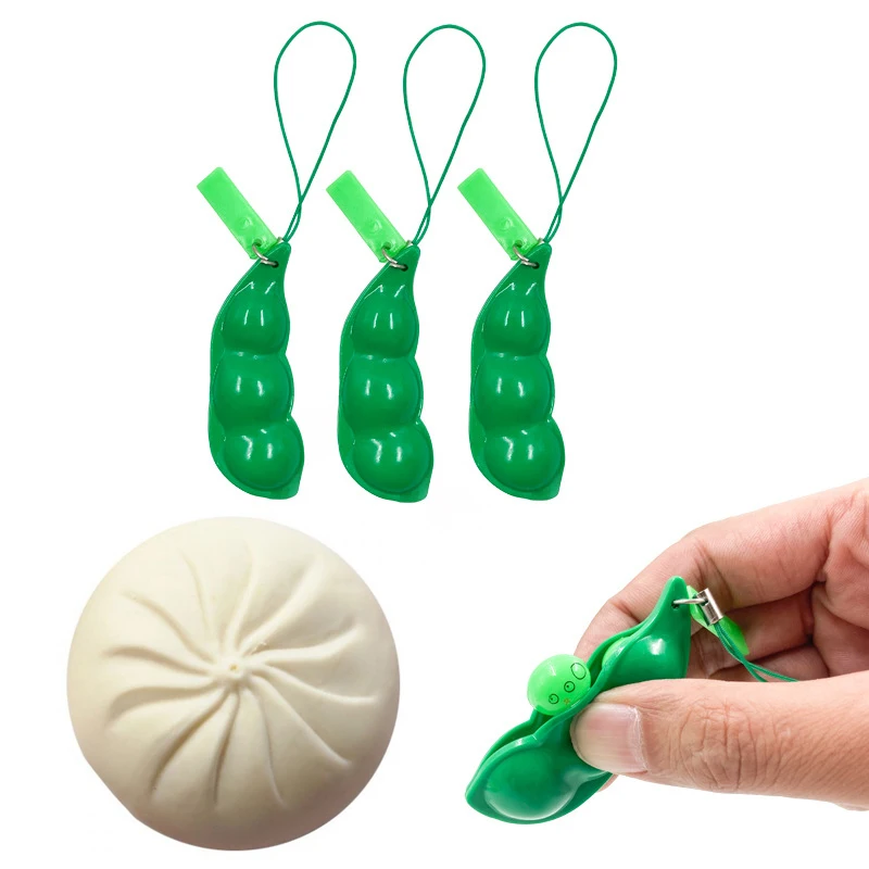 

Decompression toys fidget toys Edamame Toys unlimited squeeze popit relieve boredom Peas pop it fidget Beans Keychain Pop it