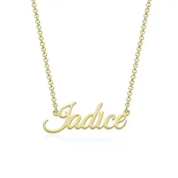 

GOLD NAME PLATE CUSTOM COOL CHIC NAME NECKLACE