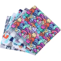 diy 50 140cmpiece cartoon pattern polyster and cotton fabric patchwork printed fabric polyester children home textile sewing