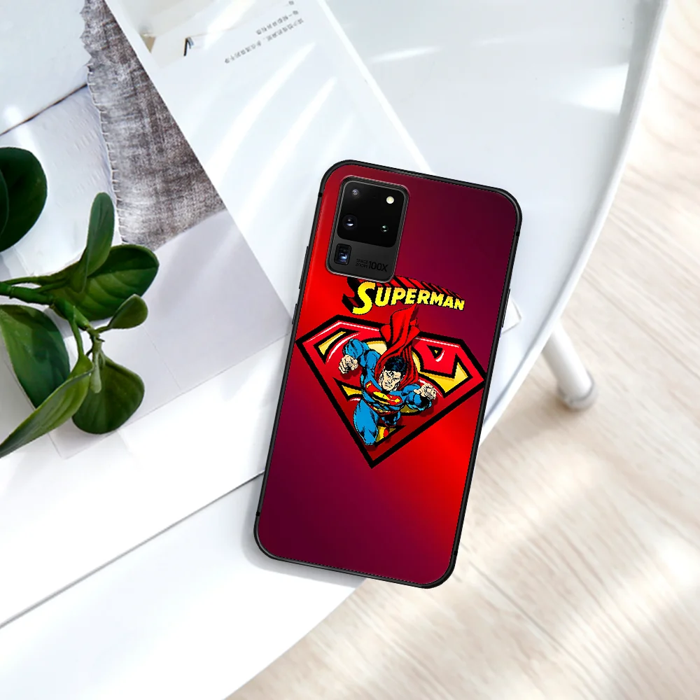 

Super Hero Supermans Phone Case For Samsung Galaxy Note S 8 9 10 20 Plus E Lite Uitra black Bumper 3D Prime Fashion Hoesjes