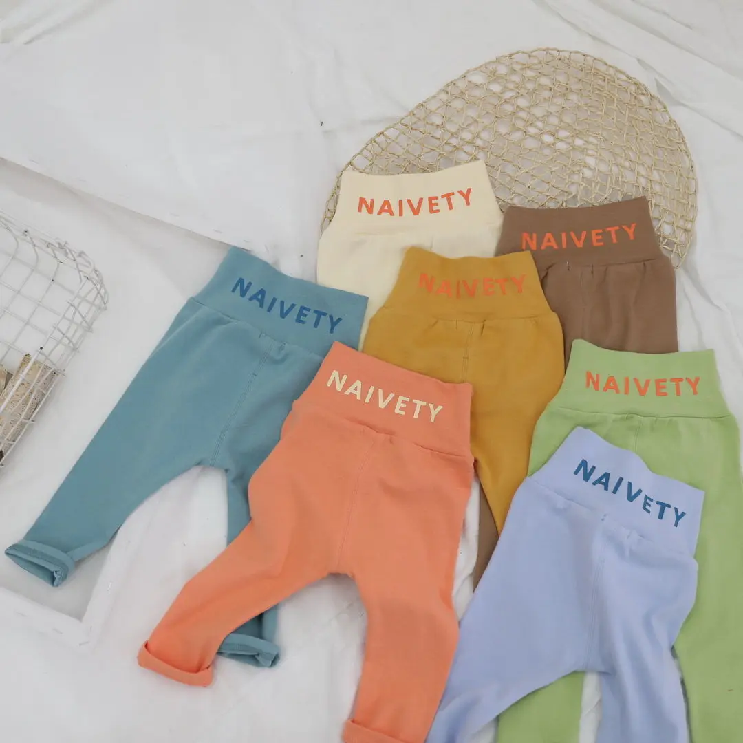 

1 to 5 Years Spring Autum Cute Words Girl Trousers High Quality Cotton Girls' Leggings Soft Knitted Pants for Children's Legging