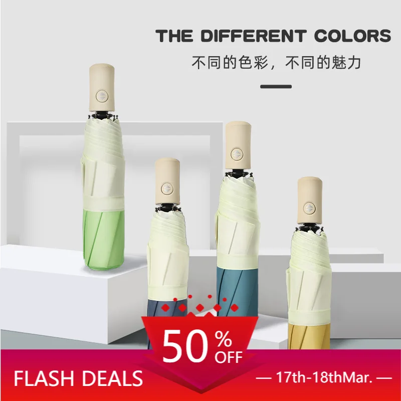 

Three-Fold Automatic Edge Korean Artsy Folding Umbrella Self-Opening Tri-Fold Umbrella outdoor umbrella cute umbrella