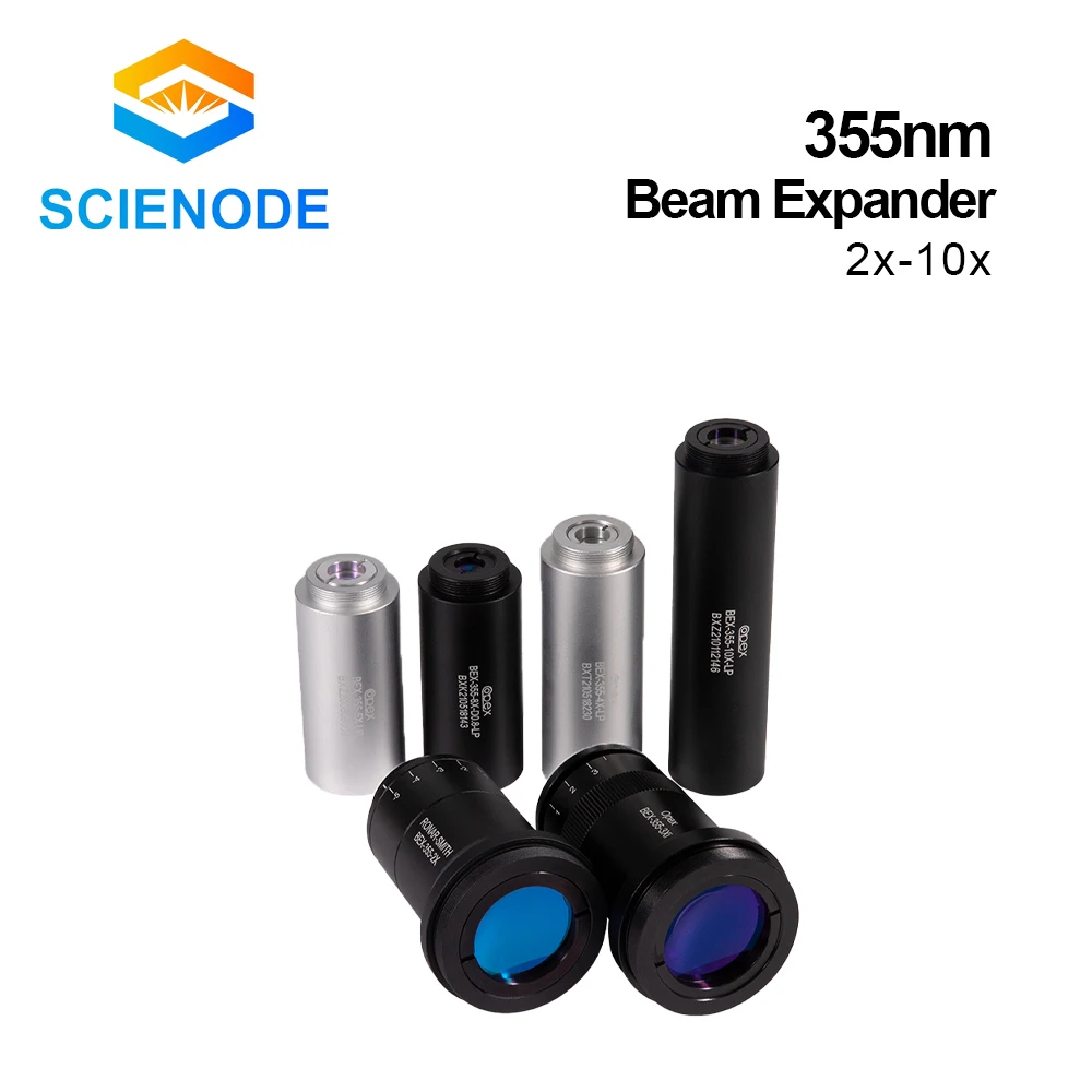 

Расширитель лазерного луча Scienode UV 355nm, расширитель плавленого кремния, линза 2X 3X 5X 6X 8X, оптический луч, расширитель для УФ лазерных маркирово...