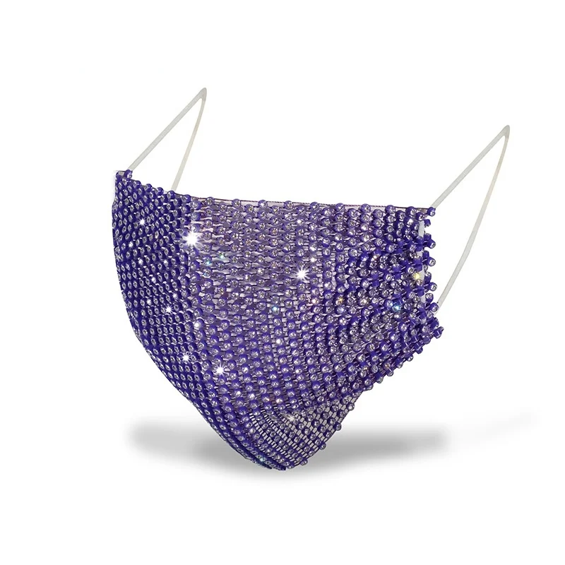 Mascarilla el&aacute;stica reutilizable con diamantes de imitaci&oacute;n para fiesta, m&aacute;scara de decoraci&oacute;n Facial, a la moda, Sexy, regalo de joyer&iacute;a-5