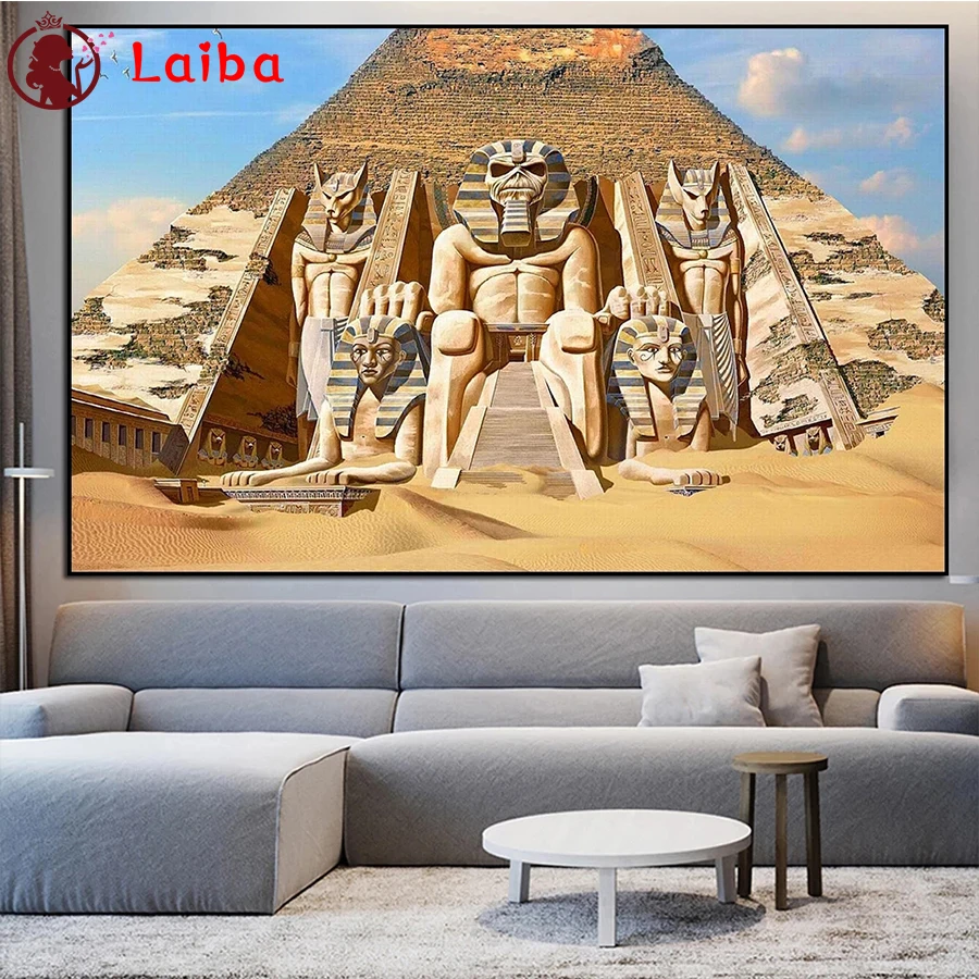 

Full Square Diamond Embroidery Vintage egyptian pyramid pharaoh Handicraft Diamond Painting Cross Stitch Home Decoration