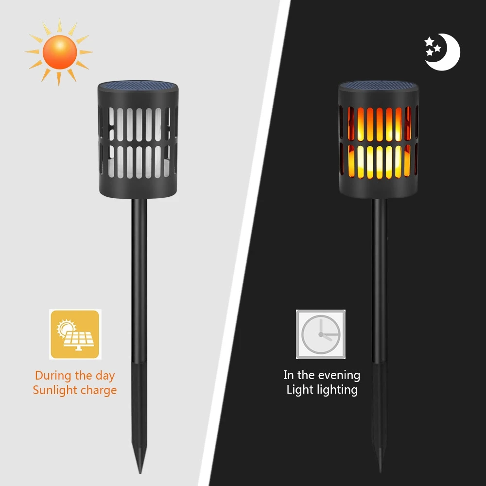 1/2/4 шт. 96 Светодиодный Солнечный свет пламени Водонепроницаемый мерцание факел