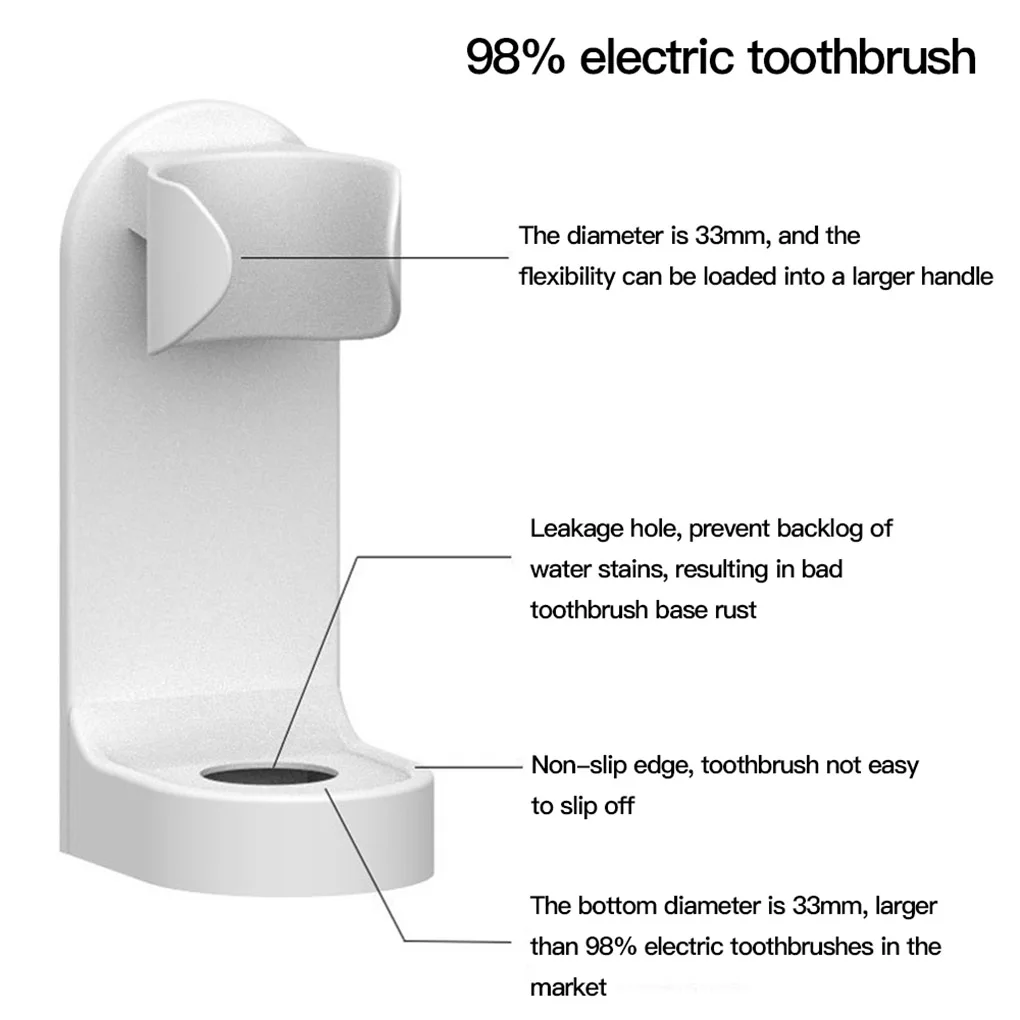 

Hot Sale Toothbrush Stand Rack Organizer Electric Toothbrush Wall-Mounted Holder Space Saving Bathroom Accessories