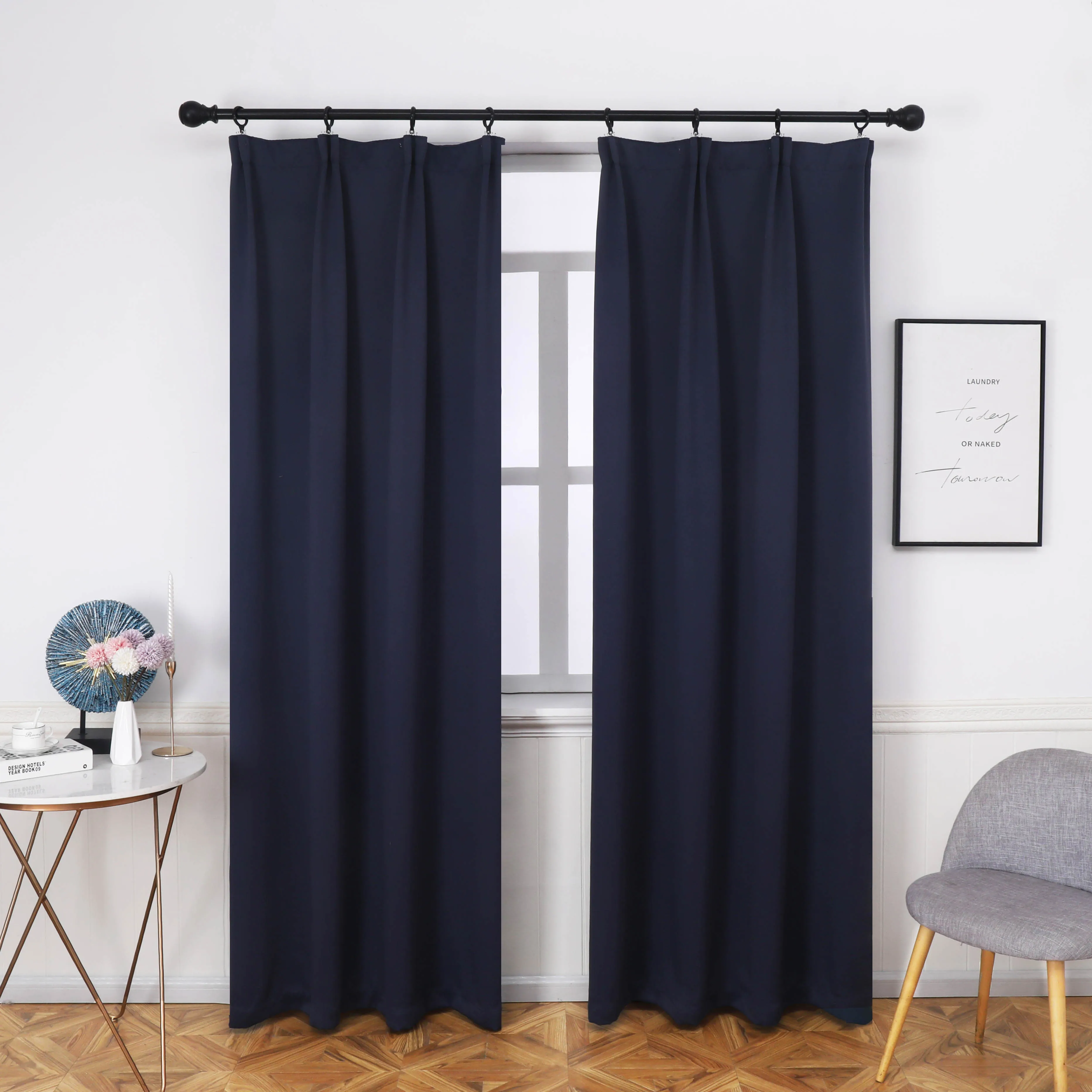 

Modern Solid Color Blackout Curtains for Living Room Bedroom Grey/Blue Long Window Curtains Finished Drapes Blinds Custom Made