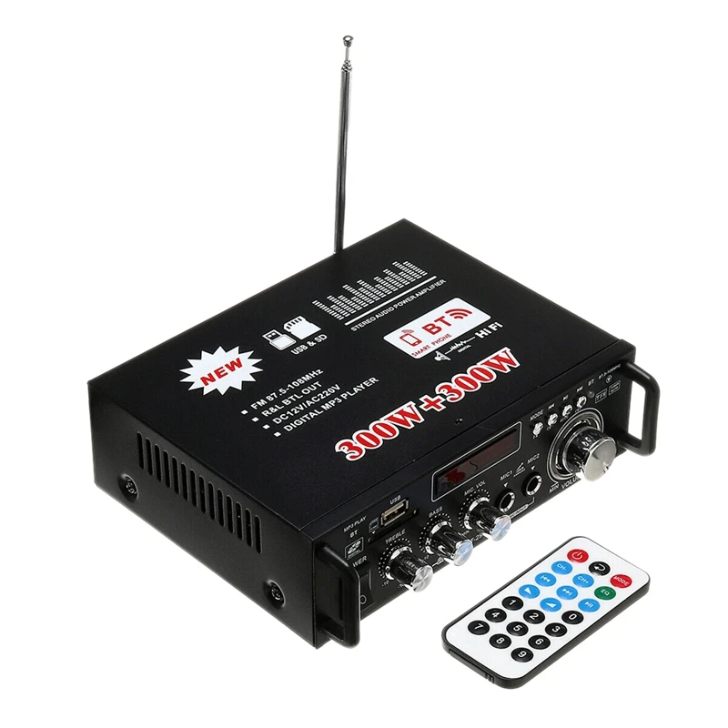 600 Вт Bluetooth стерео усилитель звука для автомобиля дома HiFi Музыка SD USB FM AMP 12 В/220 В| |