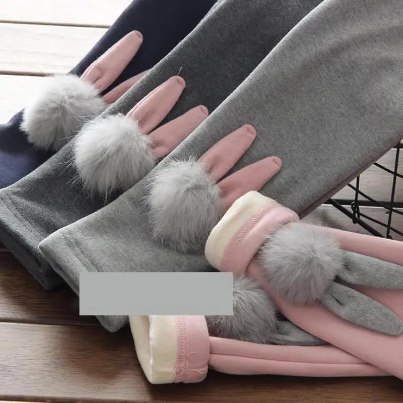 Детские брюки леггинсы для девочек теплые лоскутные розовые серые универсальные