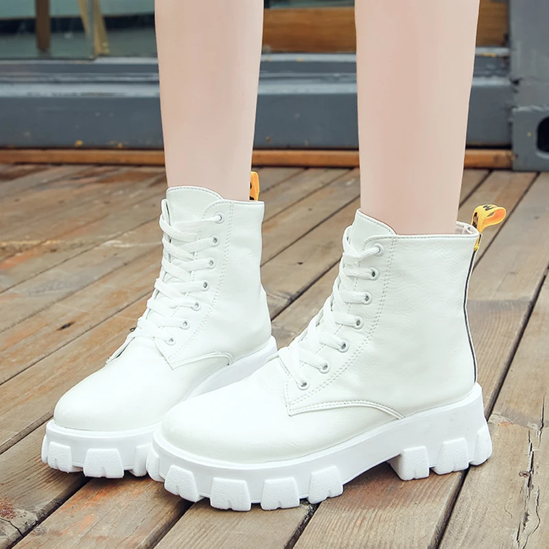 Ботильоны на платформе со скрытым каблуком женские повседневные ботинки с