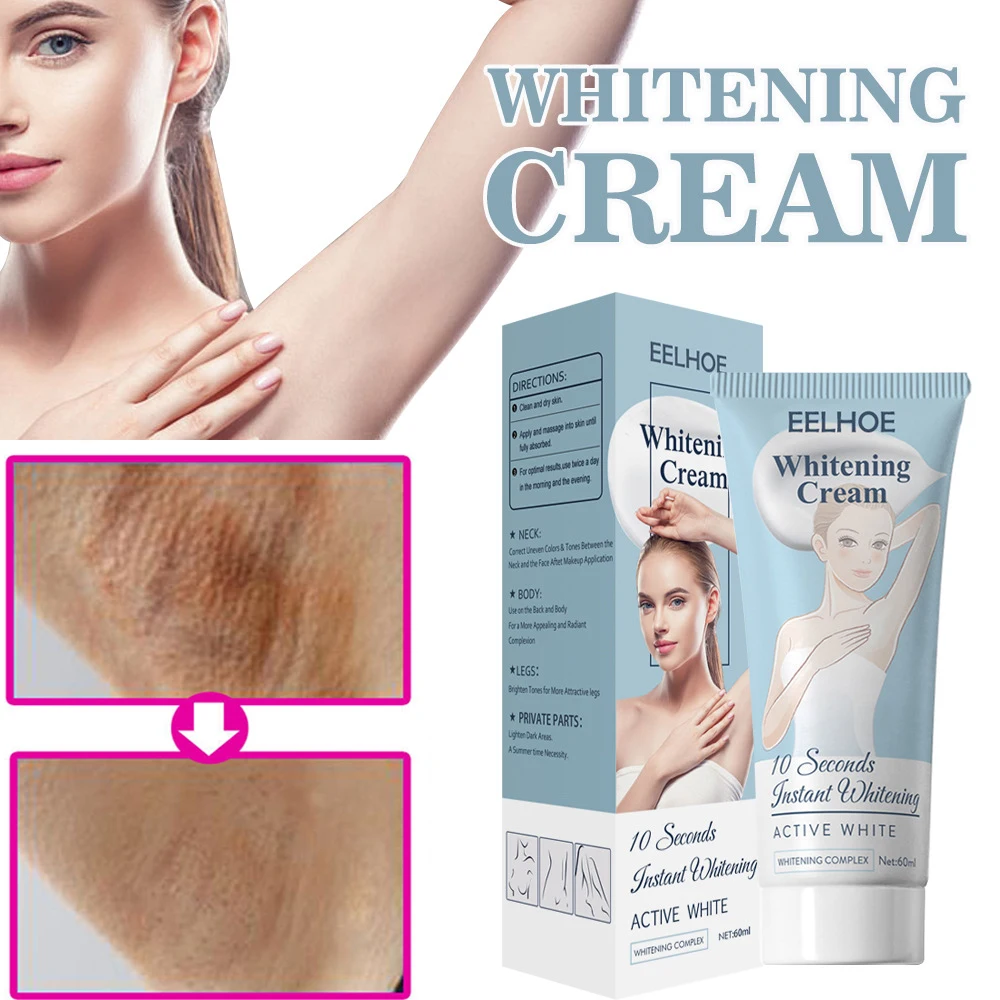 

60ML 10 Seconds Instant Whitening Cream Underarm Armpit Whitening Cream Legs Knees Private Parts Body Bleaching Cream
