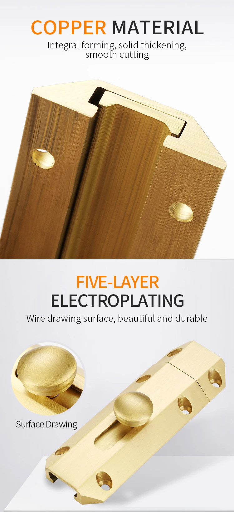 JZPENG утолщенная настенная дверная защелка из чистой меди медная вилла дверной
