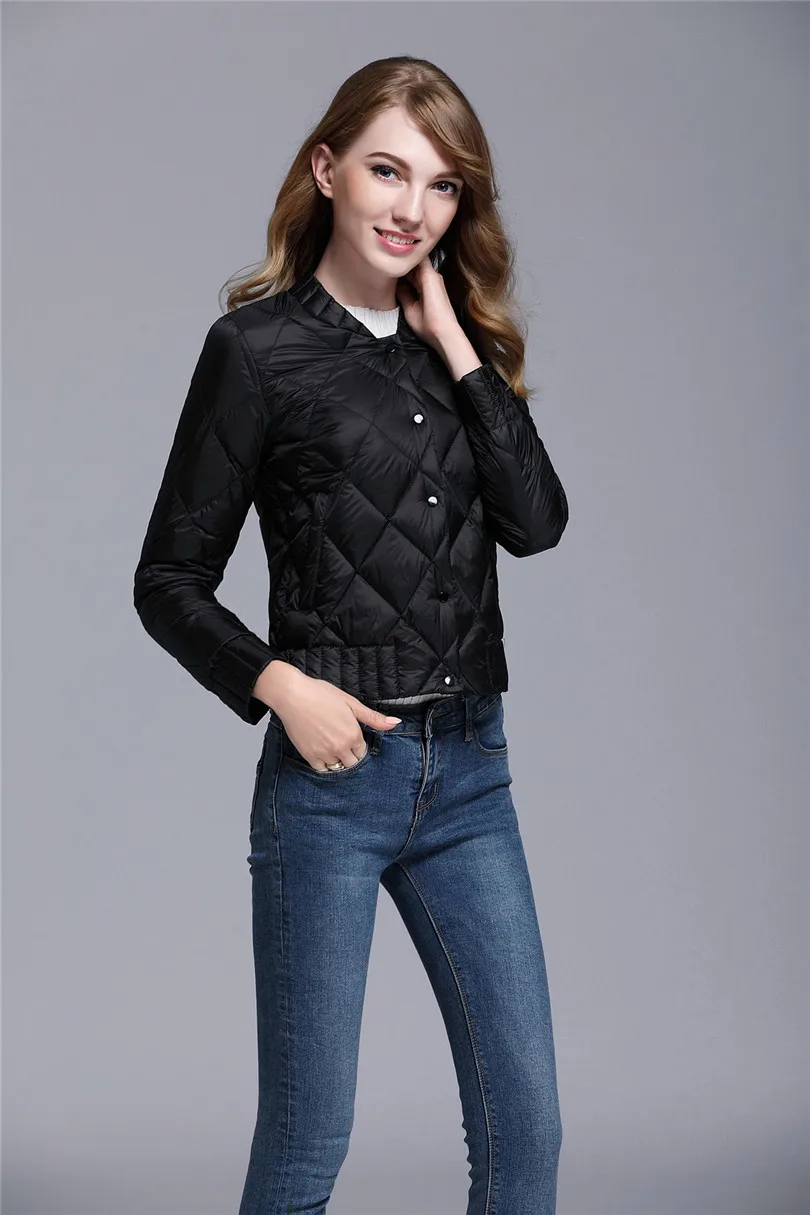 Женские Белые куртки-пуховики на утином пуху Осень-зима плюс Размер 3XL короткое