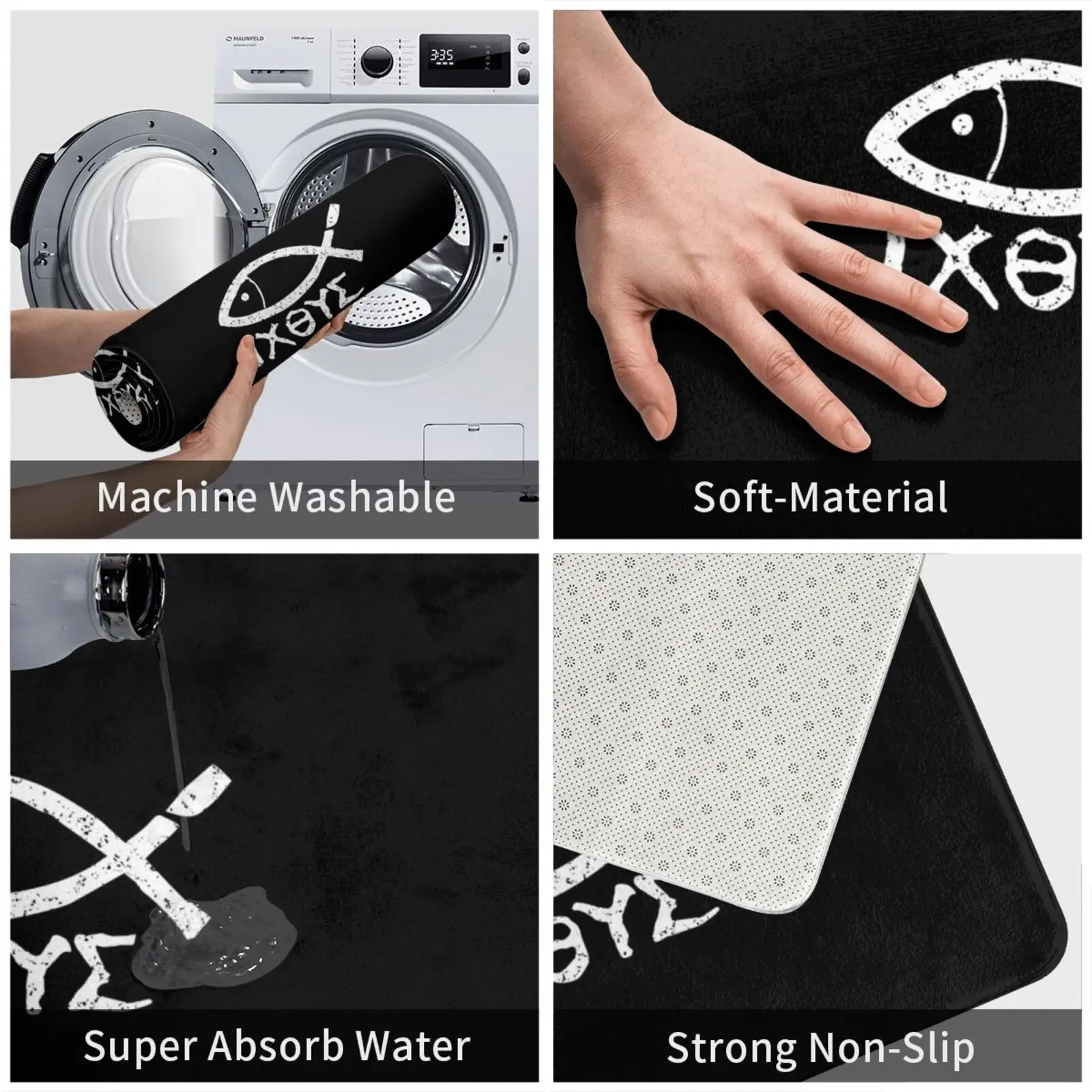 Ихтис ихриста Сын Бога символ спасательной рыбы коврик мягкий ихтис ихса религия