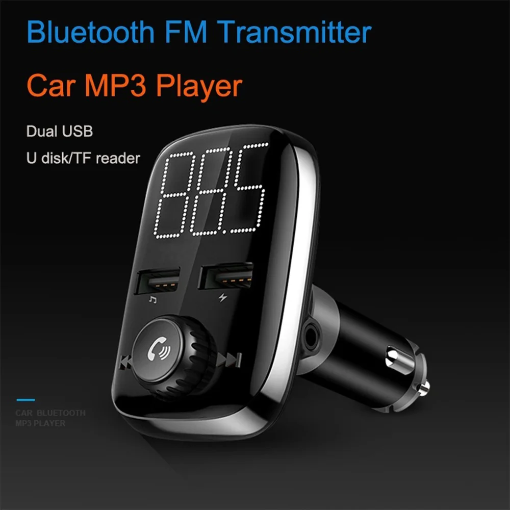 Беспроводное зарядное устройство в автомобиле Bluetooth fm-передатчик радио адаптер автомобильный комплект поддерживает TF/SD карты для всех смартфонов аудиоплееров