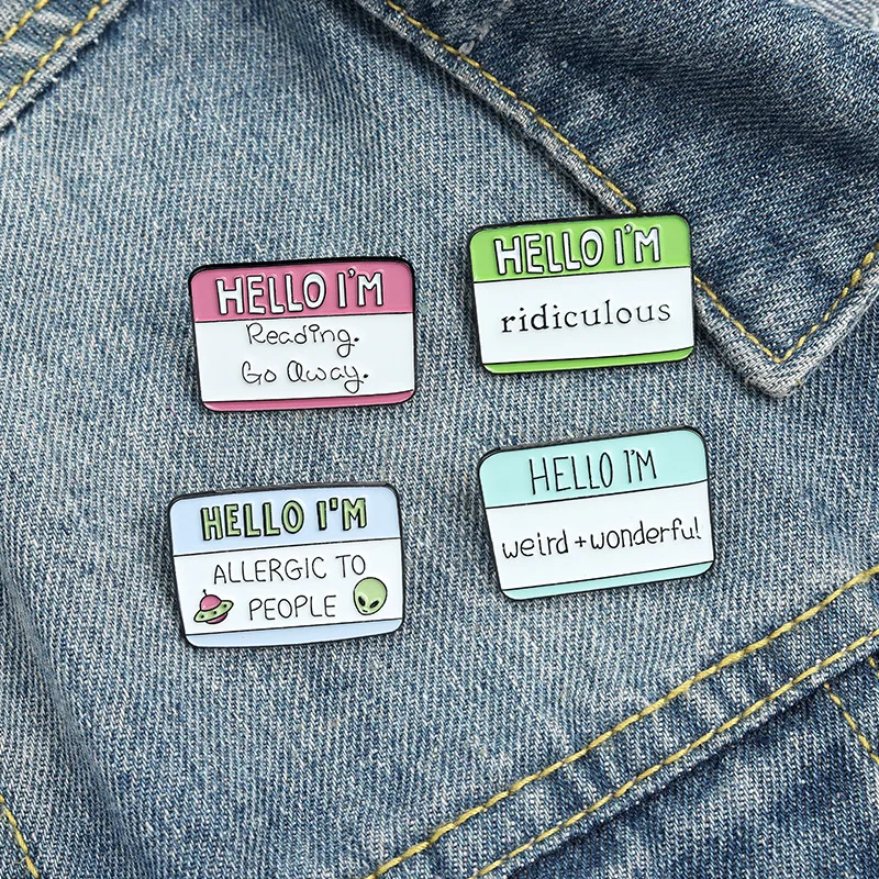 

MIX DESIGNS Funny dialog box humor cartoon cute label brooch label pins cool stuff WHOLESALE