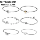 Женский браслет в форме сердца, браслет с бусинами в виде сердца, подходит для браслета Pandora