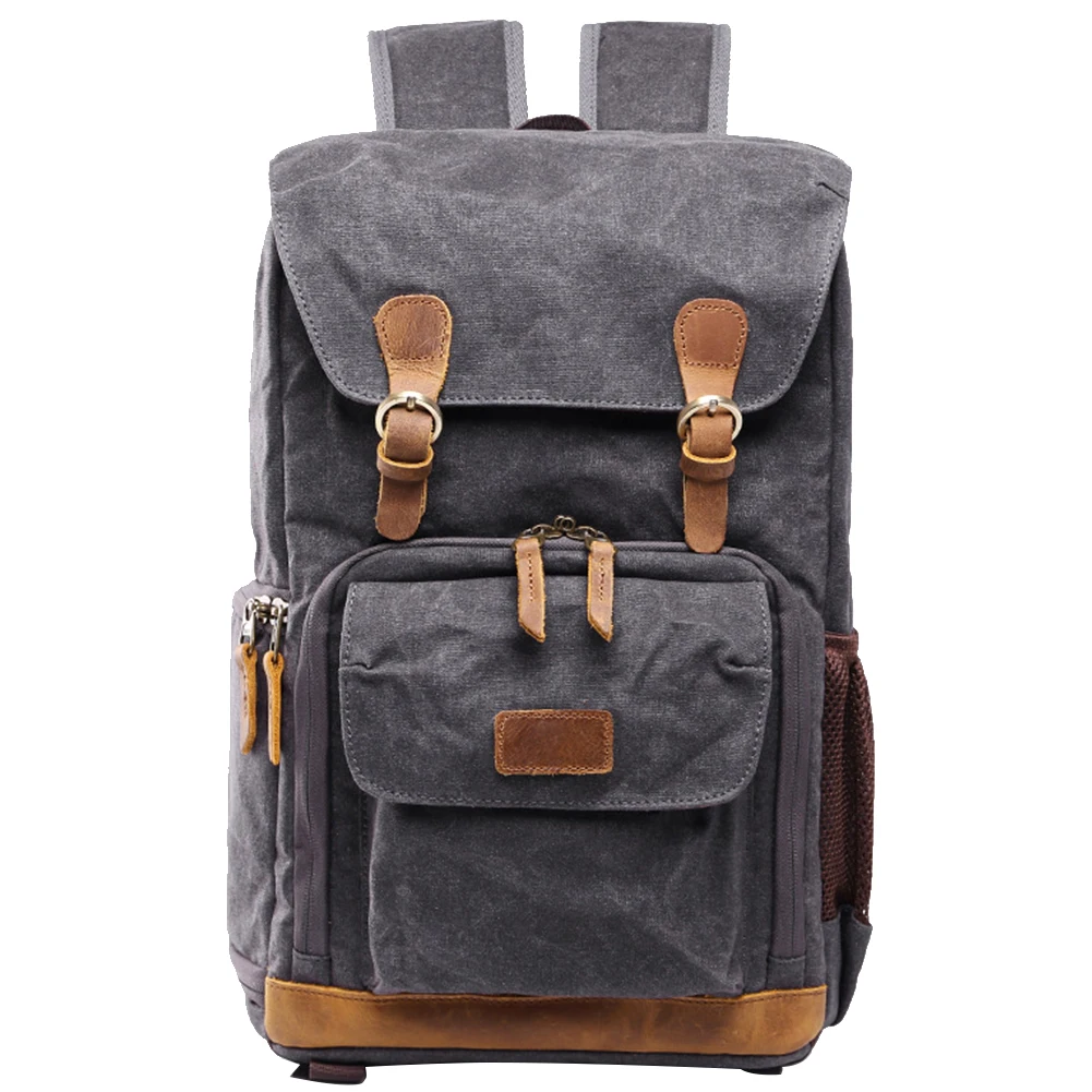 Large Capacity Storage Canvas Anti-shock Travel Bag Camera Backpack Lens Waterproof Accessories Front Open SLR DSLR Professional |