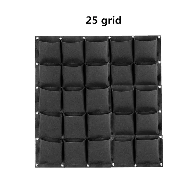 25 grid black 4/9/36/64 карманы зеленый уличные цветочные горшки ящик для комнатных растений, вертикальный огород живой Сад Сумка рассада Настенное подвесное кашпо Растут Мешки - Цвет: 25 grid black