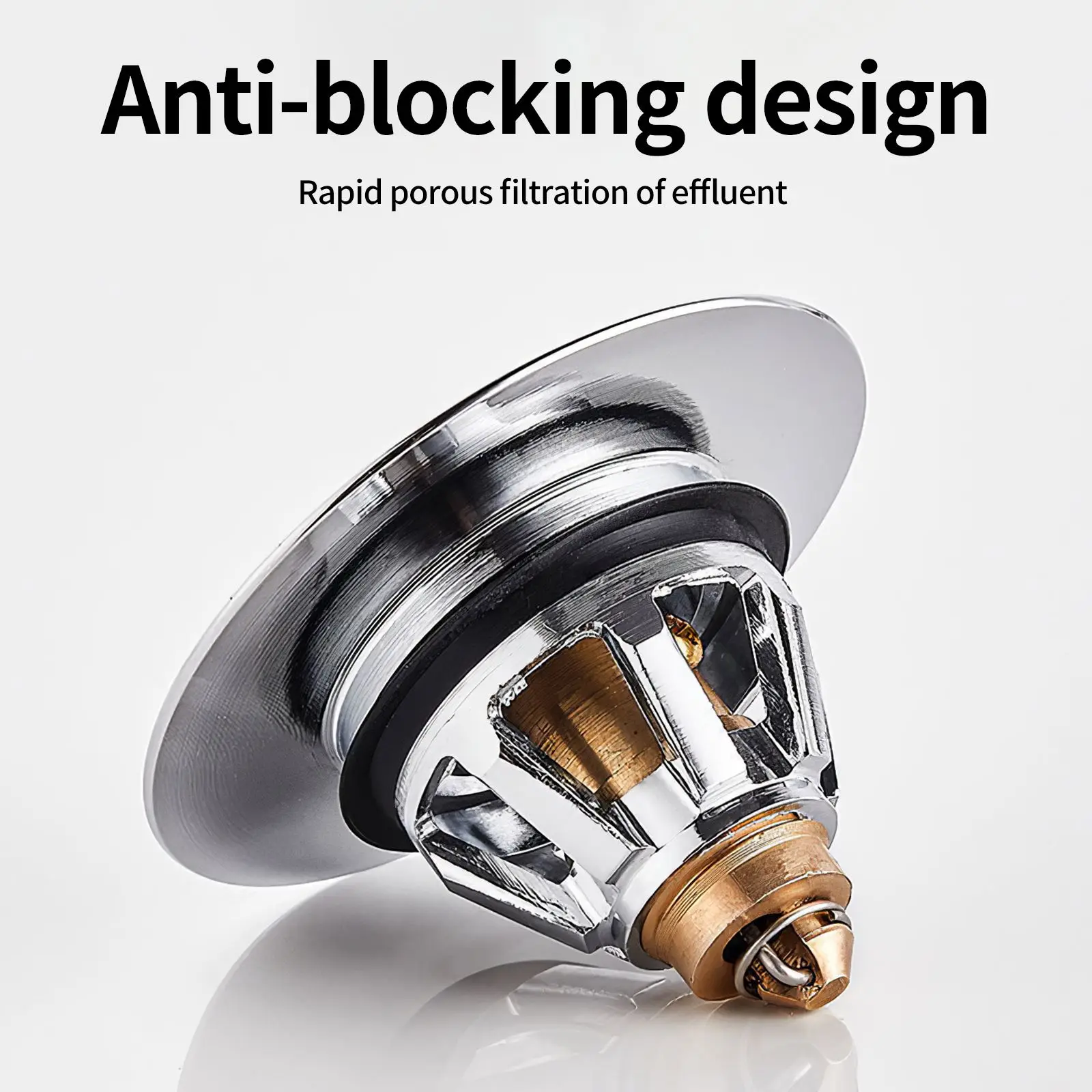 

Bounce Brain Filter Seal Wash Basin Plug and Stainless Steel Drain Washbasin Stopper Push-Type Bounce Core for Kitchen Bathroom