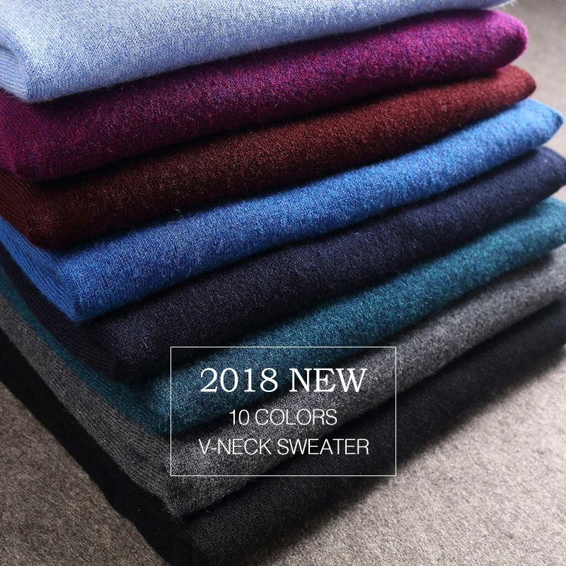 10 цветов s Осень зима мужской тонкий свитер с v образным вырезом
