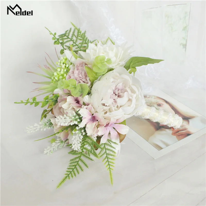 Искусственные розы Свадебный букет невесты Шелковый Dahlia s для подружек Свадебные