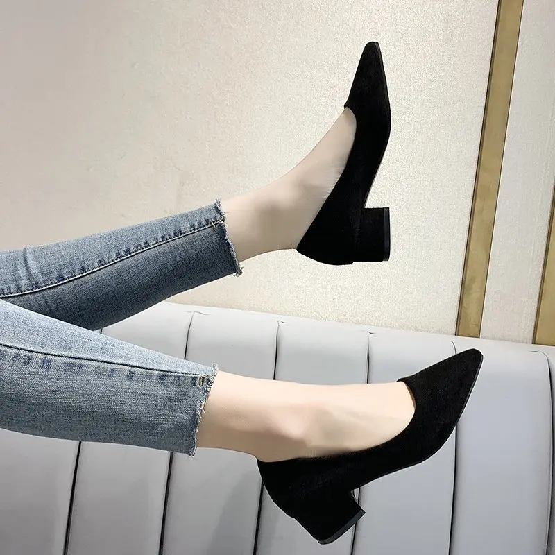 

NEW Arrival 2021 Spring and Autumn Fashion Hot Style Women's Shoes Comfortable and Versatile Women's Pointed Casual High Heels43