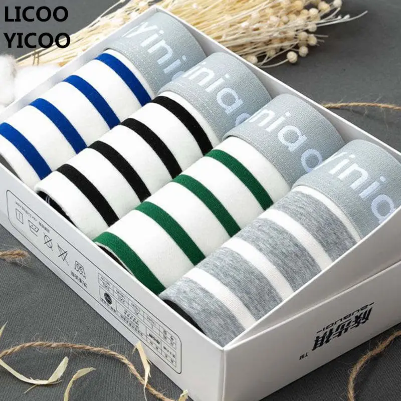 Мужское нижнее белье 4 цветов боксеры хлопковые трусы мужские шорты мягкие