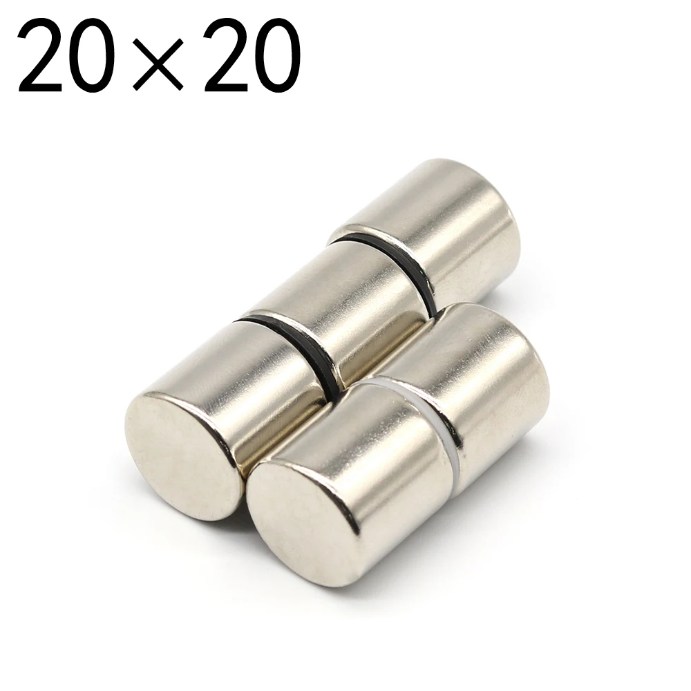 Купи 1/2/5 Pcs 20x20 Round Neodymium Magnet 20mm X 20mm N35 NdFeB Super Powerful Strong Permanent Magnetic imanes de neodimio за 239 рублей в магазине AliExpress