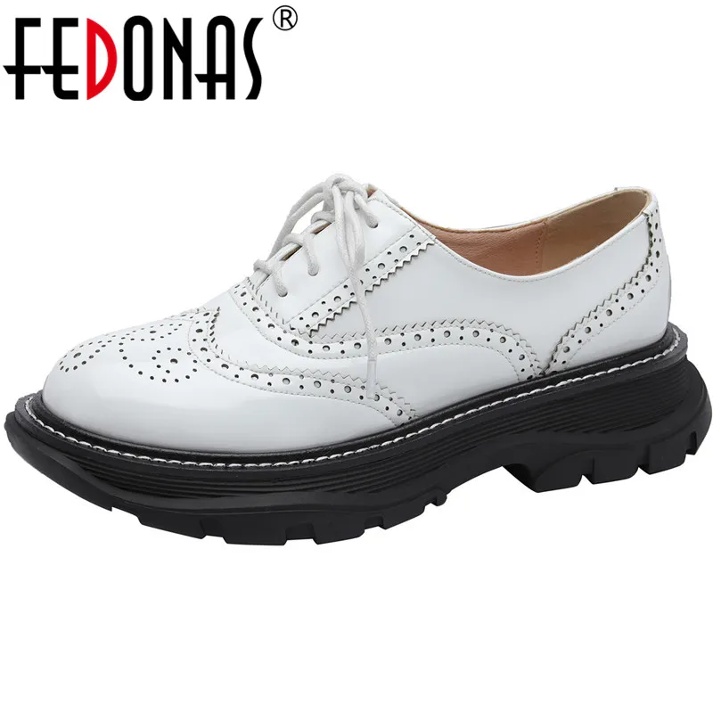 

FEDONAS Retro Women Shoes Wedge Platform Chunky Heels Pumps For Women Cross Tied Shoes Woman Genuine Leather Shoes For Women