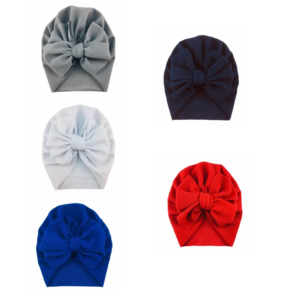 

Toddler Solid Color Bowknot Turban Hat Fashion Handmade Bows Baby Girls Cap Children Headwear Hair Accessories Photography Props