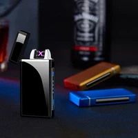 hqd double arc usb rechargeable lighter simple mens creative cigarette lighter candle lighter cool lighter smoke accesoires