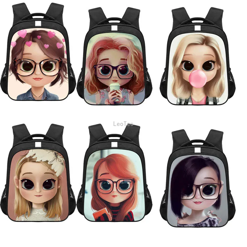 

13inch School Bags for Teenage Girls Schoolbag Children Backpacks Cute Animal Print Canvas School Backpack Kids Bag Pack