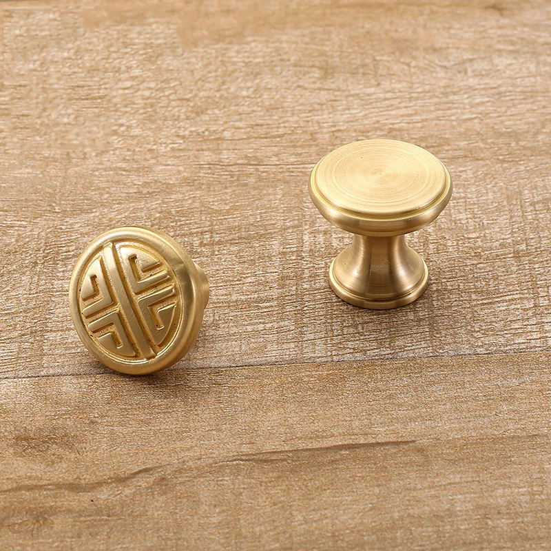 Чистая медь кухонный шкаф ручки дверные для выдвижных ящиков Европейский Винтаж