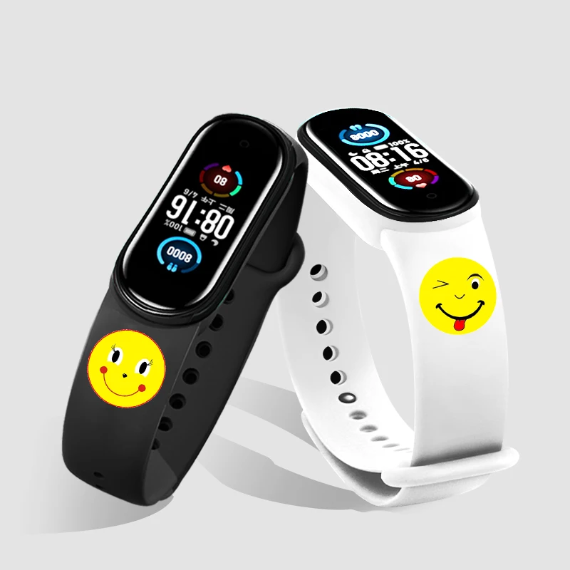 Смайлик наручный ремешок для Xiaomi Mi Band 3 4 силиконовый браслет на запястье замена