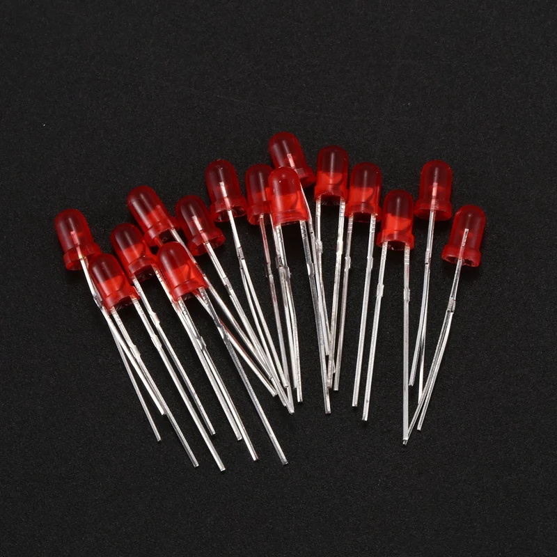 15 x светодиодный красный 3 мм 2-контактный круглый светильник излучающая Диодная