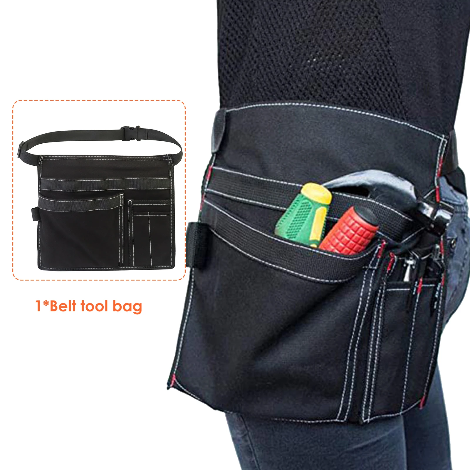 

Черная односторонняя подвесная сумка для хранения инструментов, износостойкая холщовая Регулируемая сумка для переноски инструментов, ре...