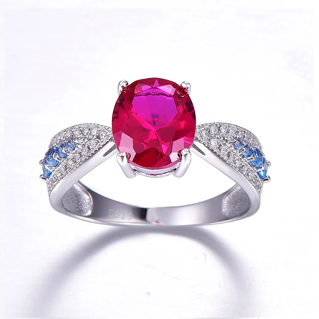 Оптовая продажа Ювелирное кольцо из красного драгоценного камня имитация