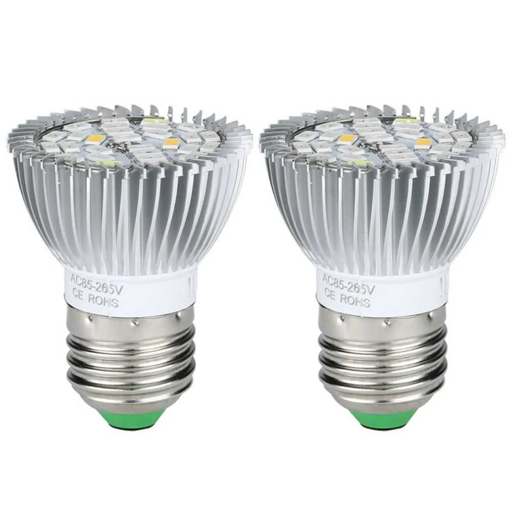 

2PCS LED Plant Grow Light Bulb E27 Full Spectrum Indoor Plants Growing Light Bulb Lamp For Vegetables Greenhouse And Hydroponic