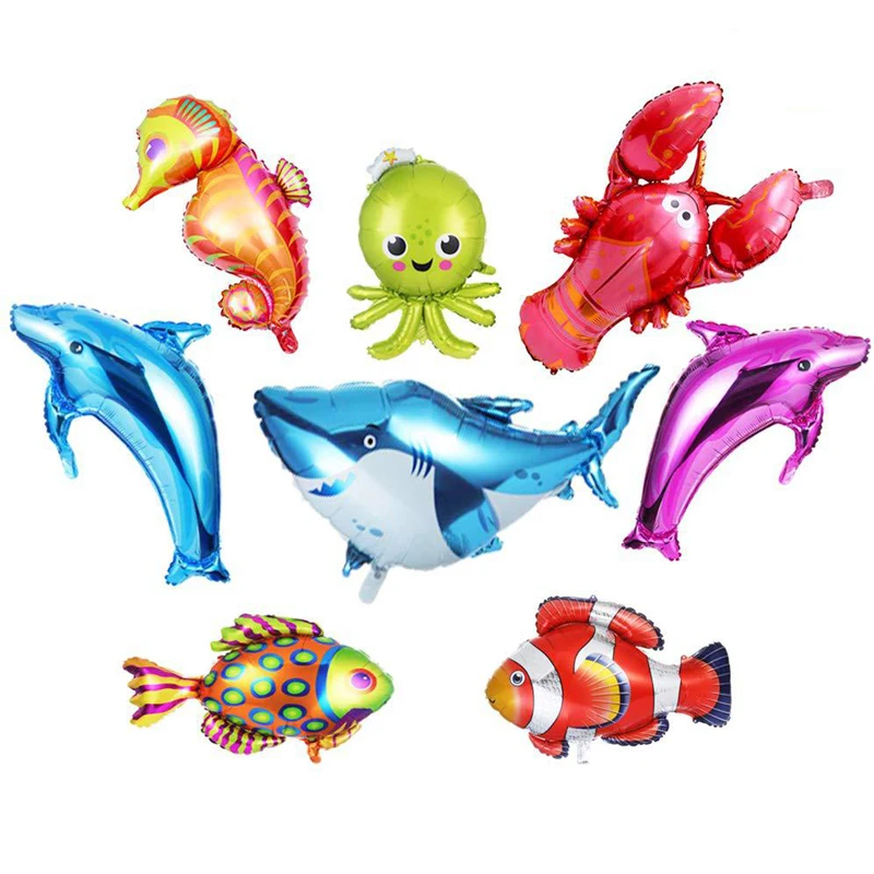1 шт. новый большой шар из алюминиевой фольги в виде русалки дельфина украшения